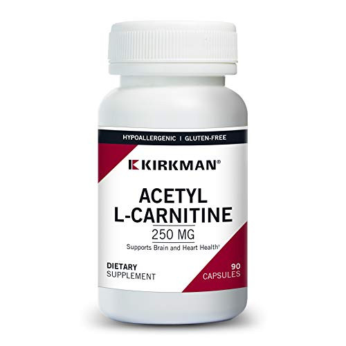 Kirkman Acetyl L-Carnitine 250 mg Hypoallergenic || 90 Vegetarian Capsules || Tested for More Than 950 Environmental contaminants || Gluten/Casein Free || Capsules are Plant Based Kirkman Acetyl L-Carnitine 250 mg Hypoallergenic || 90 Vegetarian Capsules || Tested for More Than 950 Environmental contaminants || Gluten/Casein Free || Capsules are Plant Based
