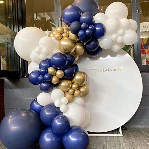 Navy Blue Balloon Arch Garland Kit-Navy Blue Balloon White Balloon Metallic Gold Balloon 134Pcs for Birthday-Baby Shower-Christmas-New Year's Party-Graduation-Wedding-Bachelorette-Tropical Party and Holiday. Navy Blue Balloon Arch Garland Kit-Navy Blue Balloon White Balloon Metallic Gold Balloon 134Pcs for Birthday-Baby Shower-Christmas-New Year's Party-Graduation-Wedding-Bachelorette-Tropical Party and Holiday.