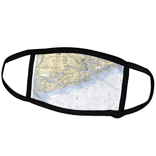 3dRose Print of Charleston Harbor Nautical Chart - Face Covers -fc_204862_1-