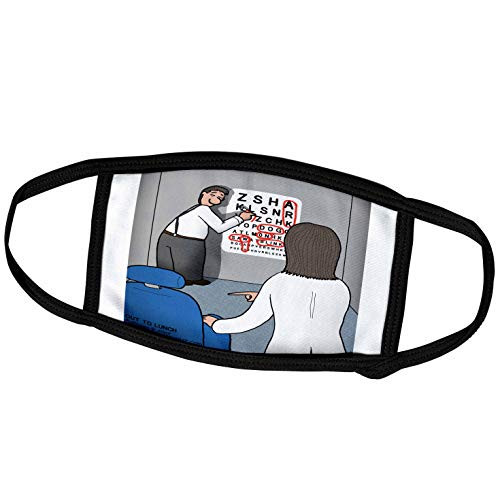 3dRose Eye Chart Word Search - Visit to The Eye Doctor - Face Covers -fc_5277_2-