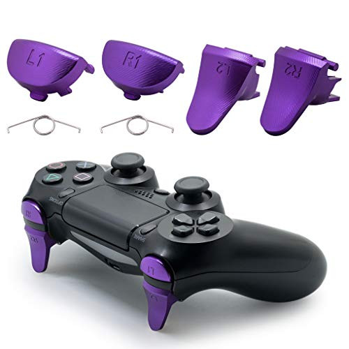TOMSIN Replacement Triggers for PS4 Slim/ PS4 Pro Controller- Aluminum Metal L1 R1 L2 R2 Trigger Buttons for PS4 Controller Gen 2 -Purple-