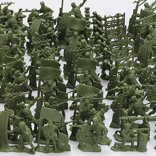 Viikondo 80Piece Toy Soldier Figures- Small Army Men- SWAT Soldiers Toys- American English Army Military Uniforms- Yellow Army VS Green Army?Action Figure Suits- Set for Children and Boys and Girls