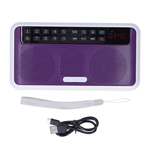 E500 Wireless Bluetooth Portable Speakers Support AUX/Memory Card with Flashlight FM Radio and Bluetooth Speaker-Purple-