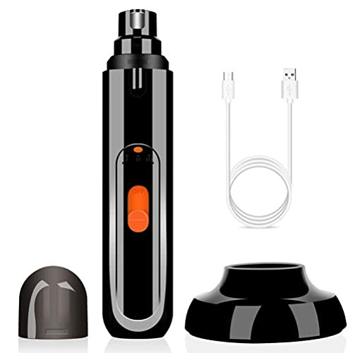 SFNTION Pet Nail Polisher- Dog Nail Grinder with Guard- Electric Pet Nail Grinder with LED Indicator- Pet Nails Trimmer Painless Pet Paws Nail File for Dogs Cats