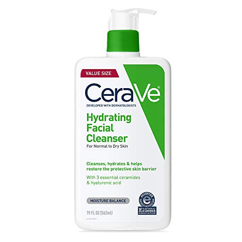 CeraVe Hydrating Facial Cleanser | Moisturizing Non-Foaming Face Wash with Hyaluronic Acid- Ceramides  and  Glycerin | 19 Fluid Ounce