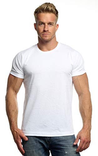Made in The USA Premium Designer Fitted T-Shirt -White- Small-