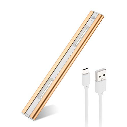 Motion Sensor Under Cabinet Light - Super Bright Led Closet Light Motion Activated | Rechargeable Led Motion Sensor Cabinet Light Battery Powered Led Closet Lights - 1.5W 5700K Gold -