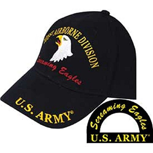 Army 101st Airborne Screaming Eagles Division Black Embroidered Cap Hat Army 101st Airborne Screaming Eagles Division Black Embroidered Cap Hat