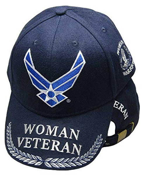 US Air Force Wings Woman Veteran Woman Warrior Navy Blue Embroidered Cap Hat US Air Force Wings Woman Veteran Woman Warrior Navy Blue Embroidered Cap Hat