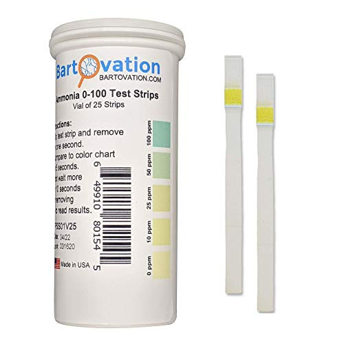 Ammonia Test Strips 0-100 ppm -Vial of 25 Strips- for Industrial Applications