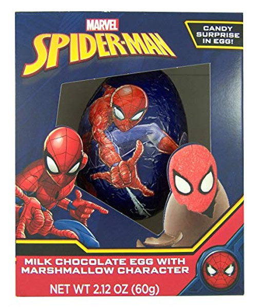 Marvel Spiderman Milk Chocolate Easter Egg with Marshmallow Candy Character- 2.12 Ounce Marvel Spiderman Milk Chocolate Easter Egg with Marshmallow Candy Character- 2.12 Ounce