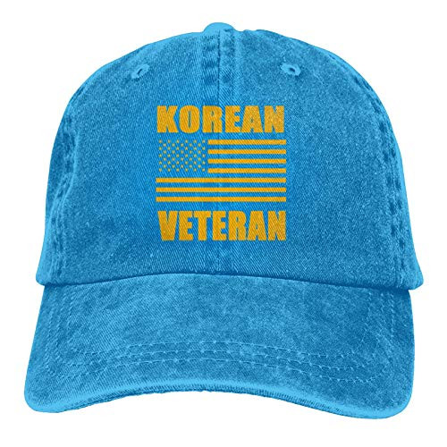QNCNWI Korean Veteran Flag Army Pride Sports Denim Cap Adjustable Snapback Unisex Plain Baseball Cowboy Hat