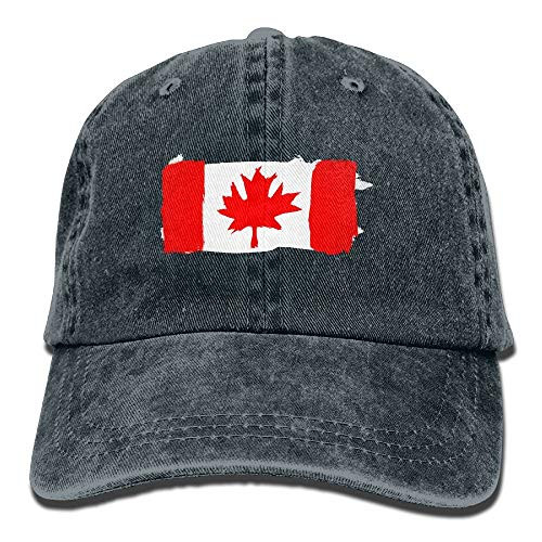 QNCNWI Unisex Canada Flag Dad Hats Casquette Denim Cotton Baseball Cap Hat Black