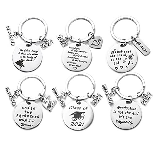 6 Pieces 2021 Graduation Keychain Graduation Gift for Her Graduate Keychain for Him Class of 2021 Gift Women Key Chain Gift Men Jewelry High School College Senior Grad Gift Graduation Party Supplies 6 Pieces 2021 Graduation Keychain Graduation Gift for Her Graduate Keychain for Him Class of 2021 Gift Women Key Chain Gift Men Jewelry High School College Senior Grad Gift Graduation Party Supplies