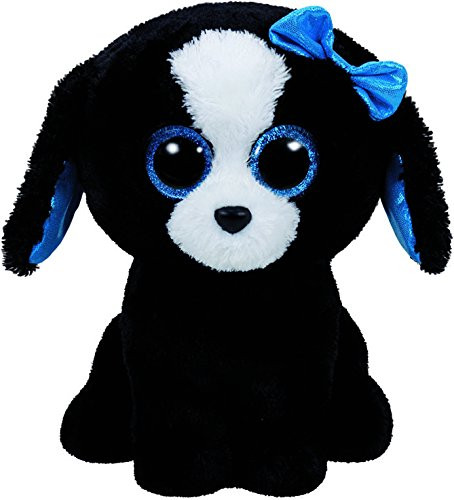 Ty Tracey Dog Plush, Black/White, Medium