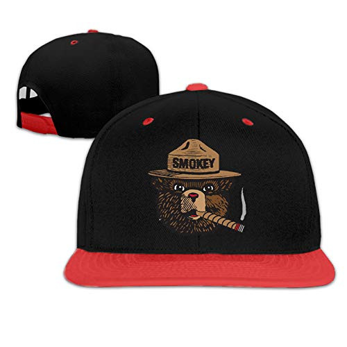 nigclor Smokey Bear Hat Adjustable Hip Hop Flat Brim Baseball Cap Trucker Hats Dad Caps Red nigclor Smokey Bear Hat Adjustable Hip Hop Flat Brim Baseball Cap Trucker Hats Dad Caps Red