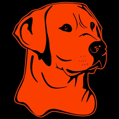 Vinyl Designs Lab- Labrador Retriever Dog Decal Portrait- Truck and Car Window Sticker- Orange- Style1