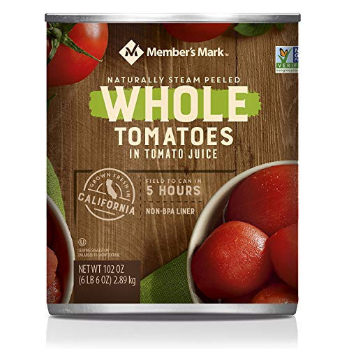 Member's Mark Whole Peeled Tomatoes In Tomato Juice 102 oz. can. A1