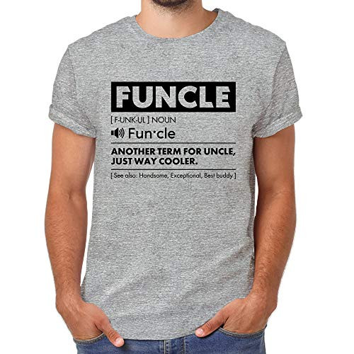 Comfiv Funcle Shirt for Men Best Uncle Shirt Ever Cool Funny Tshirt -Light Gray- Medium-