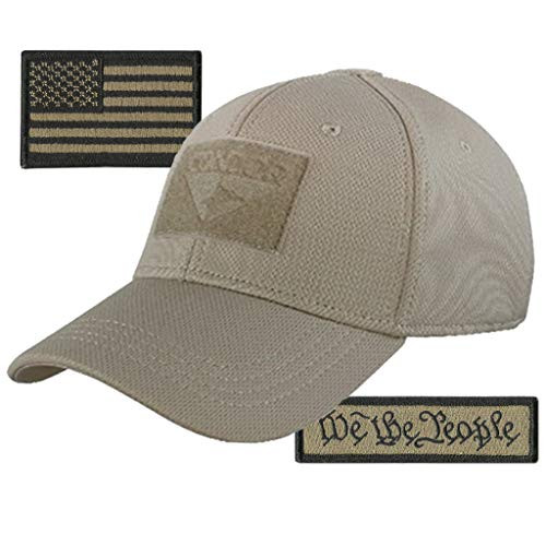 Condor Fitted Cap Bundle -We The People  and  USA Patches- - Tan - Large/XL