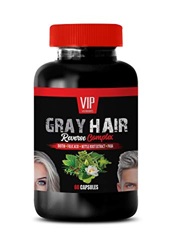 Grey Hair Vitamins for Men - Gray Hair Reverse Complex - Natural Solution - Powerful Results - 1 Bottle -60 Capsules-