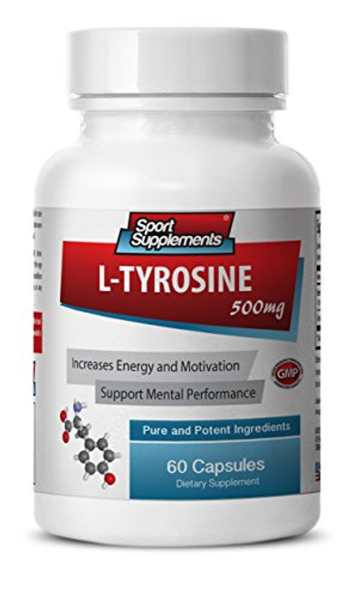 L Tyrosine Supplement for Dopamine - L Tyrosine 500mg - Prevents overtraining -1 Bottle - 60 Capsules- L Tyrosine Supplement for Dopamine - L Tyrosine 500mg - Prevents overtraining -1 Bottle - 60 Capsules-
