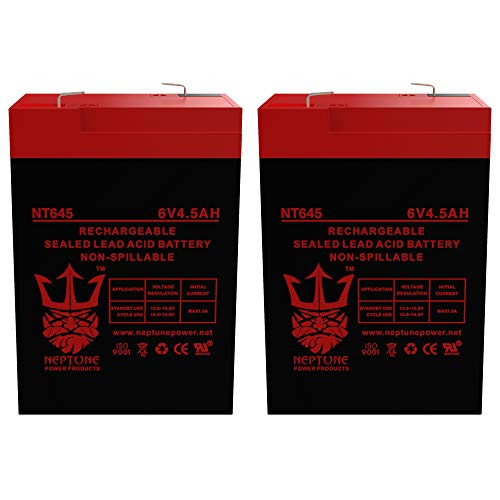 Neptune 6V 4.5Ah NT-645 Rechargeable SLA Sealed Lead Acid Battery - 2 Pack Neptune 6V 4.5Ah NT-645 Rechargeable SLA Sealed Lead Acid Battery - 2 Pack
