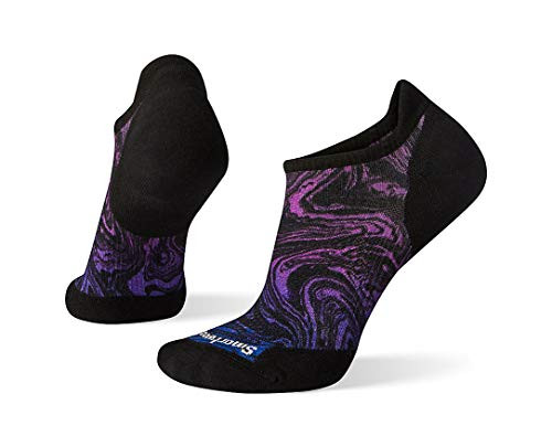 Smartwool Women's PhD Run Marble Wash Print Micro Light Elite Merino Wool Socks- Alpine Blue- Medium