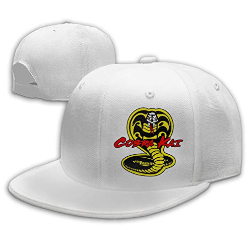 Cobra Kai Adjustable Baseball Cap Snapback Hat Flat Bill Hats for Men Women Trucker Dad caps White