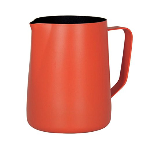 SIPLIV 20 Oz-600 ml- Stainless Steel Espresso Steaming Pitchers Milk Frothing Pitcher Creamer Macchiato Cappuccino Latte Art Making Pitcher Cups Frothing Pitcher - Orange