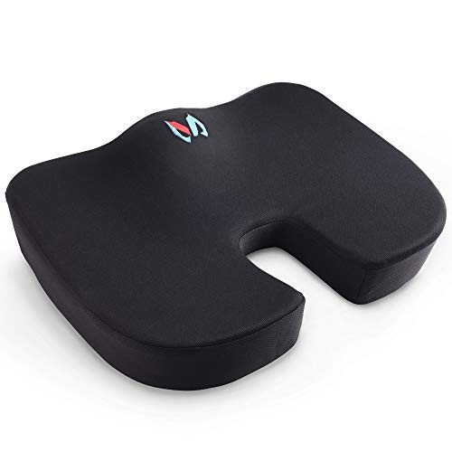MICTUNING Gel Seat Cushion for Office Chair Car- Memory Foam Orthopedic Coccyx Pad Tailbone Sciatica Pain Relief Pillow