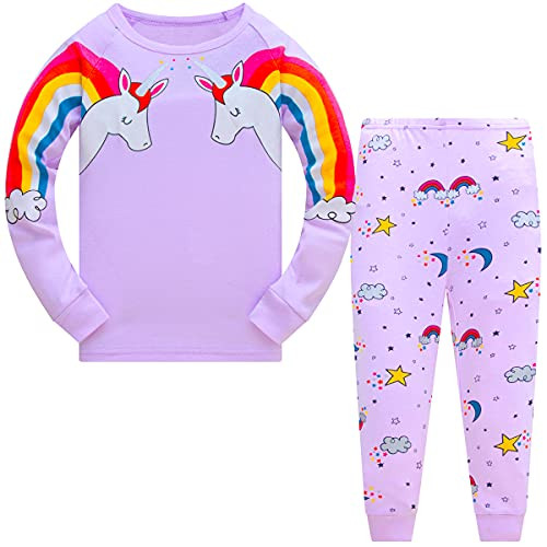 Papoopy Girls Unicorn Pajamas Size 5T Purple