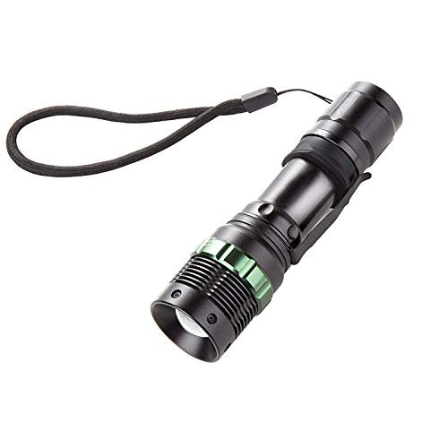 BESTSUN 3000 Lumens Zoomable CREE XM-L Q5 LED Flashlight Torch Zoom Lamp Light - 3 Mode Adjustable Brightness Waterproof Design Torch Lighting for Hiking- Camping  and  Outdoor Activity -Black-