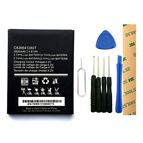 for BLU Studio G Plus S510 Replacement Battery C826641280T Free Adhesive Tool
