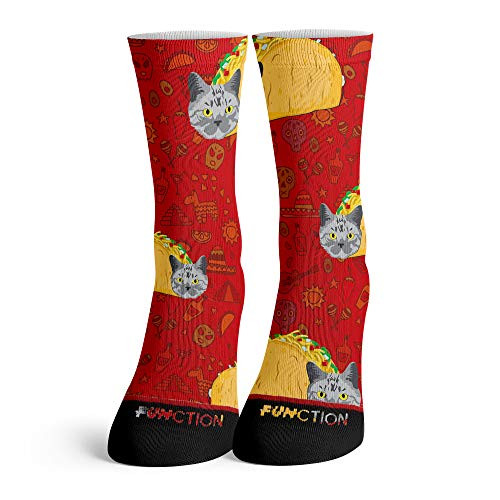Function - Novelty Funny Cat Fashion Socks Cute Weird Funky -Taco Cat-