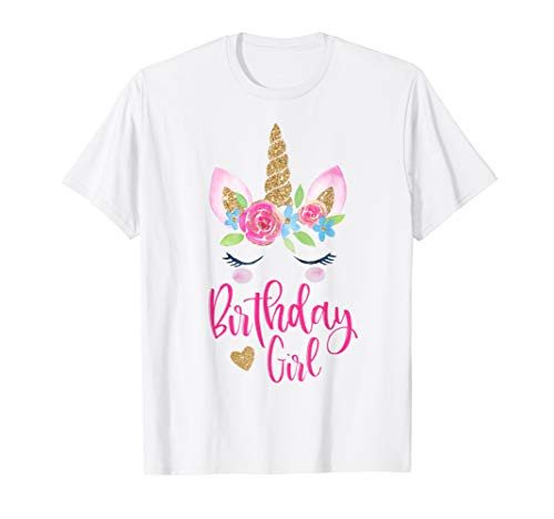 Unicorn Birthday Girl Shirt Pink Cute Theme Party T-Shirt Unicorn Birthday Girl Shirt Pink Cute Theme Party T-Shirt