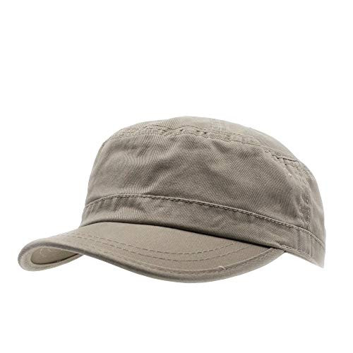 The Vintage Year Washed Cadet Cotton Twill Adjustable Military Radar Caps -Army Khaki-