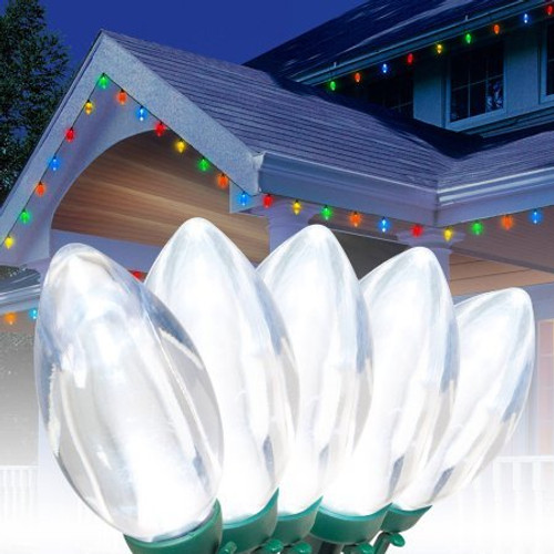 Holiday Time Ultra Bright LED C9 Christmas Lights Cool White, 25 Count Holiday Time Ultra Bright LED C9 Christmas Lights Cool White, 25 Count