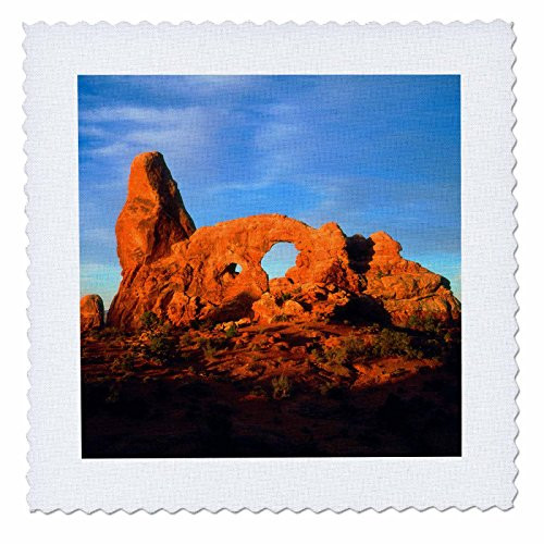 3dRose USA, Utah, Arches National Park. Arches at Sunset. - Quilt Square, 6 by 6-Inch (qs_208772_2)