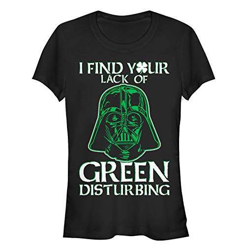 Junior's Star Wars St. Patrick's Day Vader Lack of Clover T-Shirt - Black - X Large