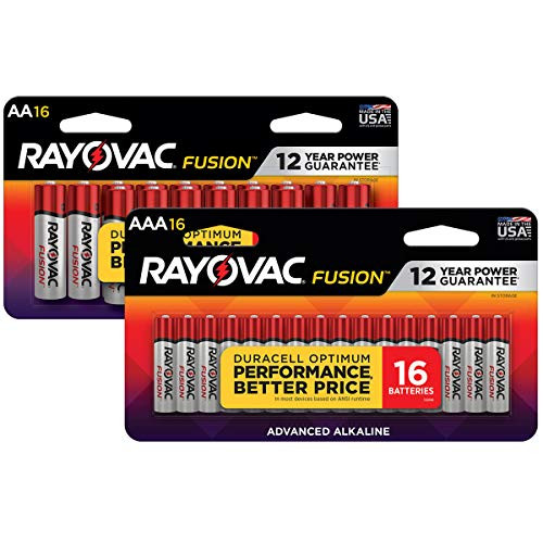 Rayovac Fusion AA Batteries  and  AAA Batteries Combo Pack- 16 AA and 16 AAA -32 Count-