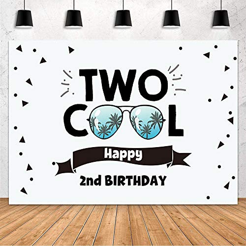MEHOFOND Two Cool Sunglasses Theme Backdrop Happy 2nd Birthday Party Decoration Photography Background Banner for Cake Table Photo Studio Props Vinyl 7x5ft MEHOFOND Two Cool Sunglasses Theme Backdrop Happy 2nd Birthday Party Decoration Photography Background Banner for Cake Table Photo Studio Props Vinyl 7x5ft