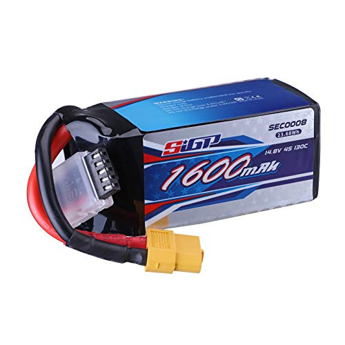 SIGP 4S Lipo Battery 1600mAh 14.8V 130C Soft Pack with XT60 Plug for RC Airplane Drone Quadcopter Racing Hobby