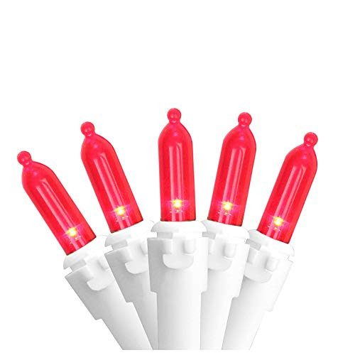 Northlight 100 Red LED Mini Christmas Lights - 33 ft White Wire