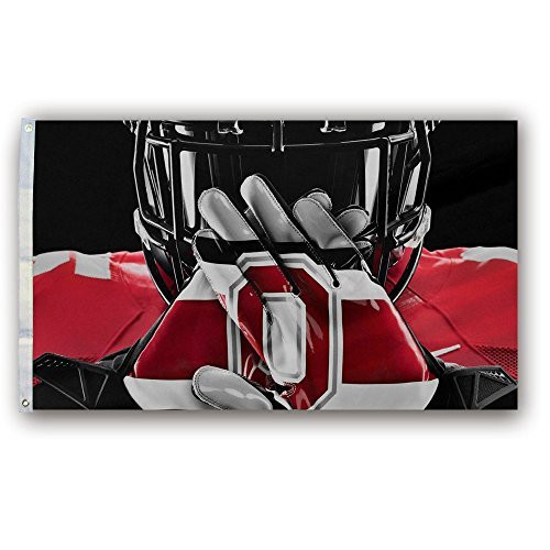 NCAA Ohio State Buckeyes Gloves Helmet Flag 3-by-5 Foot NCAA Ohio State Buckeyes Gloves Helmet Flag 3-by-5 Foot