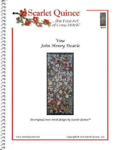 Scarlet Quince DEA001 Vine by John Henry Dearle Counted Cross Stitch Chart- Regular Size Symbols