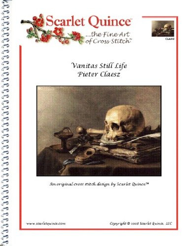Scarlet Quince CLA002 Vanitas Still Life by Pieter Claesz Counted Cross Stitch Chart- Regular Size Symbols
