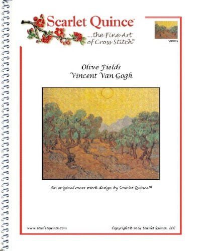 Scarlet Quince VGO013 Olive Fields by Vincent Van Gogh Counted Cross Stitch Chart- Regular Size Symbols