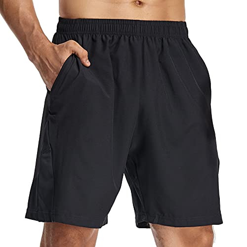 BTAPARK 7'' Workout Shorts for Men Basketball Gym Running Shorts Quick Dry Athletic Casual Jogger Shorts with Zip Pockets Black BTAPARK 7'' Workout Shorts for Men Basketball Gym Running Shorts Quick Dry Athletic Casual Jogger Shorts with Zip Pockets Black