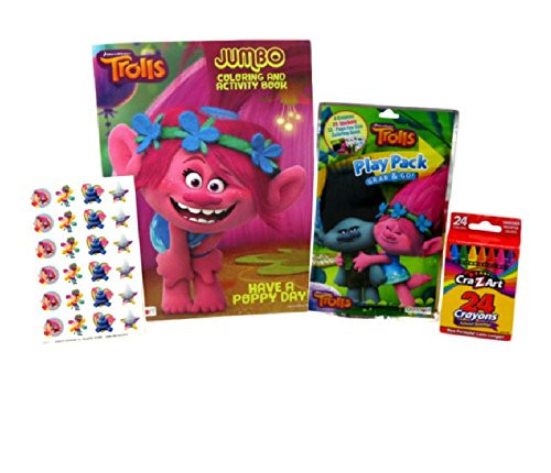Trolls Dreamworks Jumbo Coloring and Activity Book- Play Pack- and CraZart Crayons Trolls Dreamworks Jumbo Coloring and Activity Book- Play Pack- and CraZart Crayons